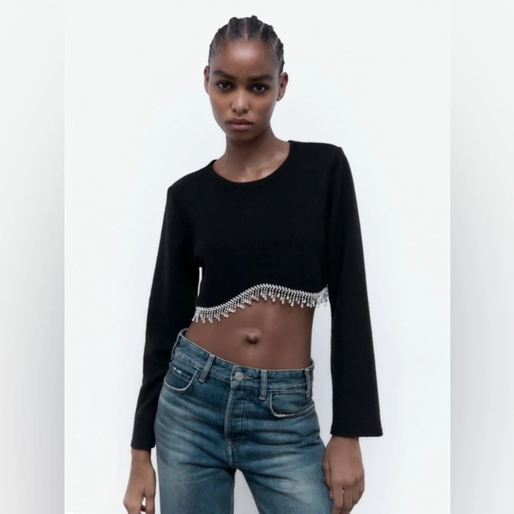 Zara rhinestone cropped